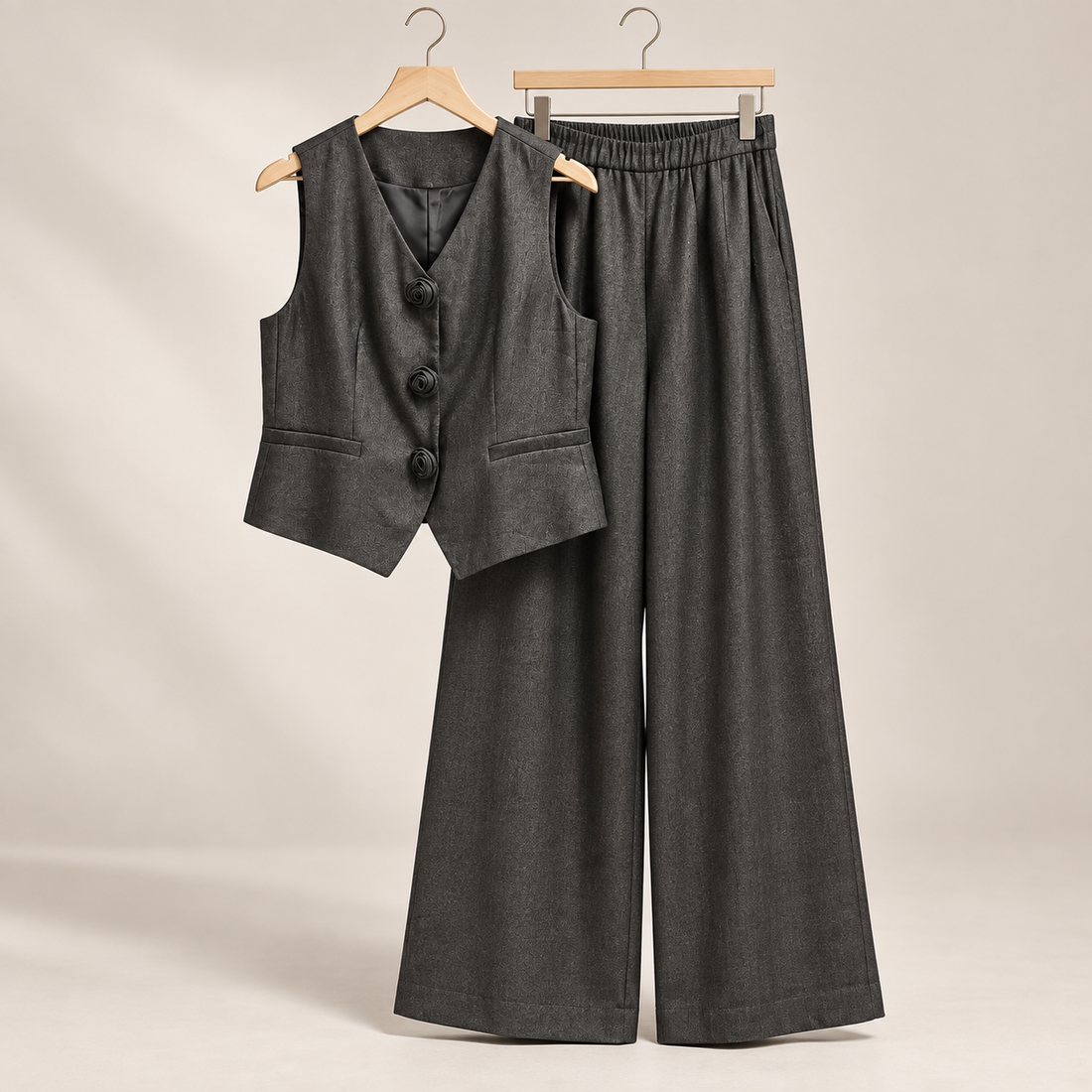 Premium Sleeveless Waistcoat & Wide-Leg Trouser Co-Ord Set – Winter Collection 2026