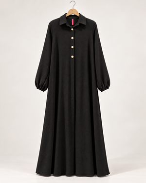 Premium Modest Button Front Maxi Gown for Women