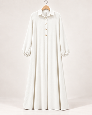 Premium Modest Button Front Maxi Gown for Women