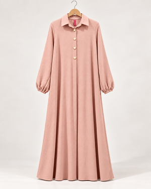 Premium Modest Button Front Maxi Gown for Women