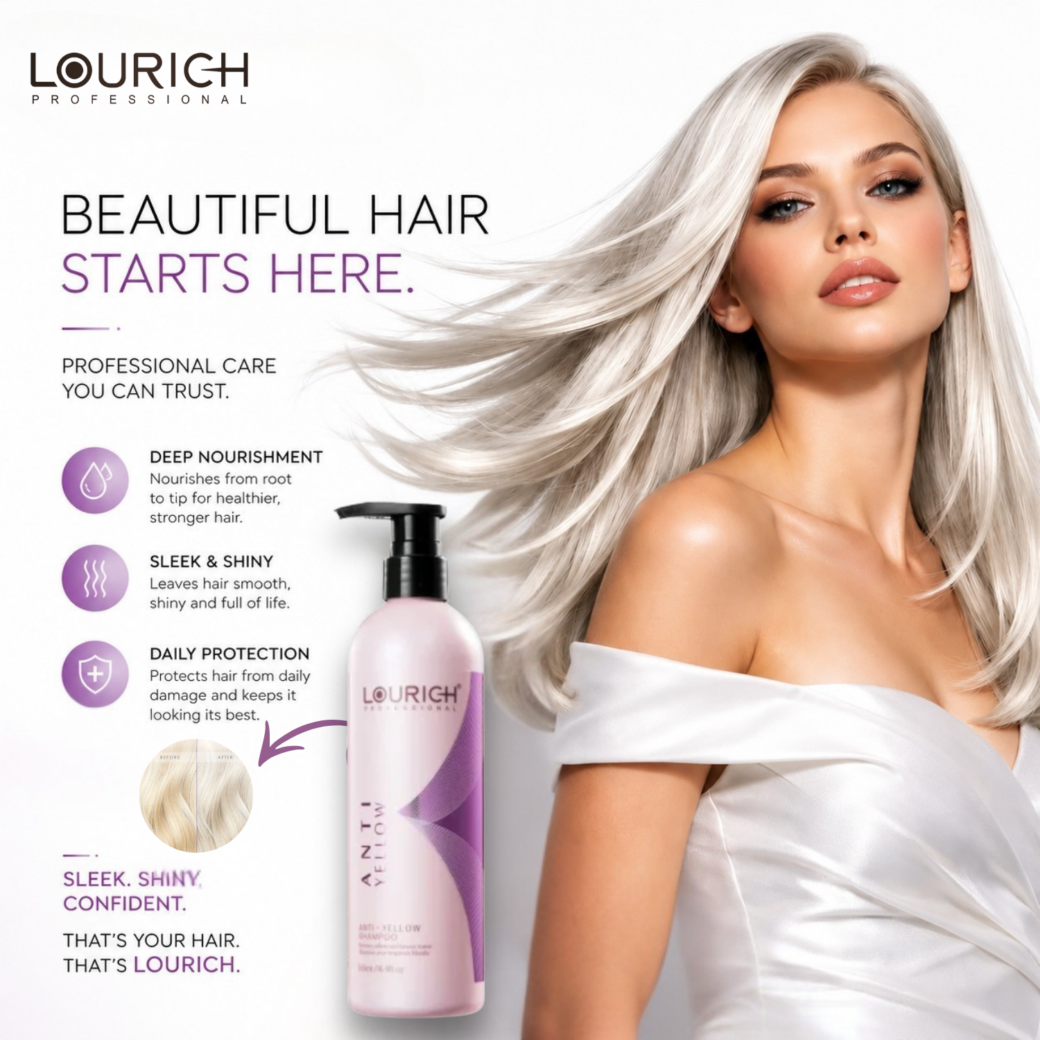 Lourich Professional Anti-Yellow Shampoo 500ml