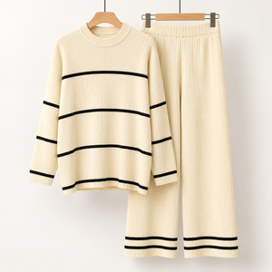 Premium Ribbed Knit Winter Co-Ord Set for Women – 2 Piece