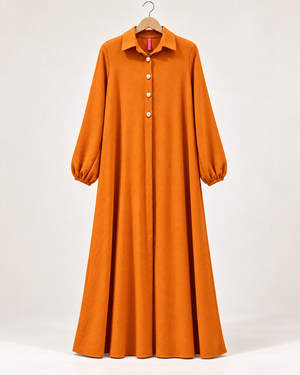 Premium Modest Button Front Maxi Gown for Women