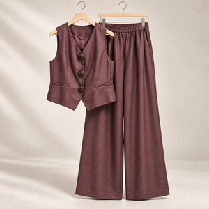 Premium Sleeveless Waistcoat & Wide-Leg Trouser Co-Ord Set – Winter Collection 2026