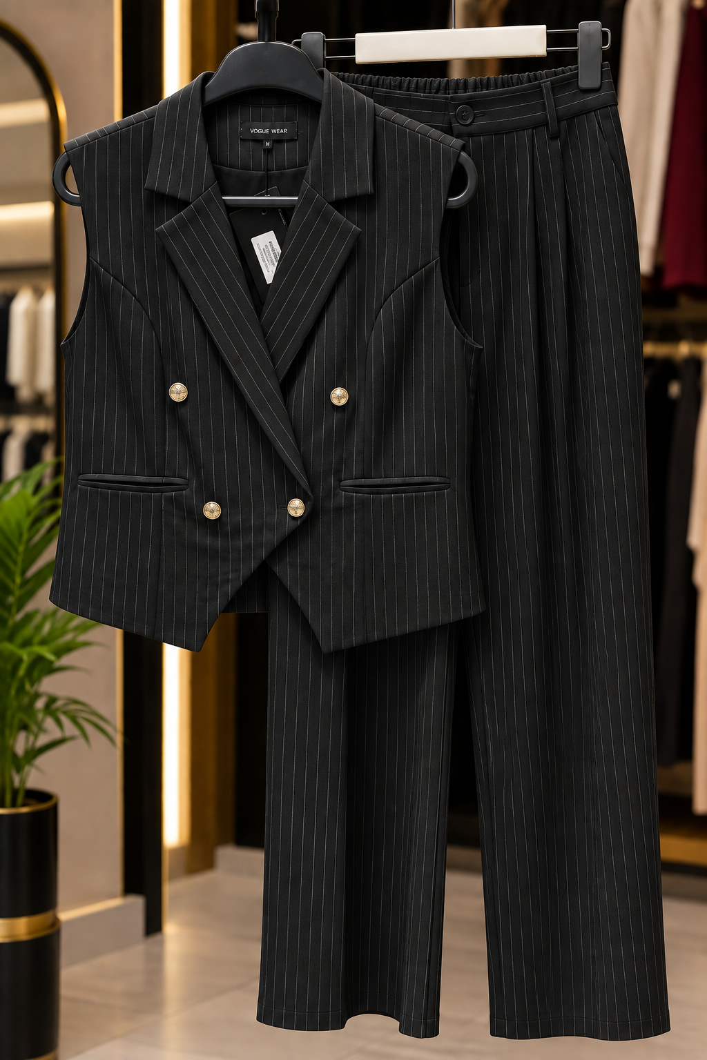 Premium Pinstripe Waistcoat & Trouser Co-Ord Set – Winter Collection 2026