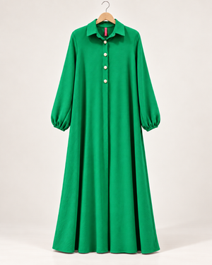 Premium Modest Button Front Maxi Gown for Women